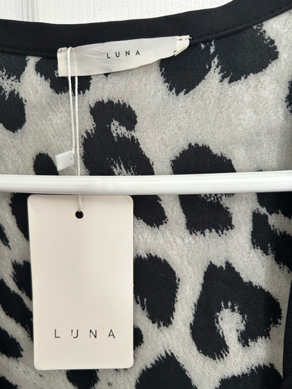 Luna Animal Print Black & White Kimono, Size Small. - Picture 4 of 6